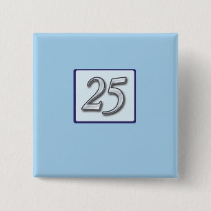 Silver Number on Blue zum 25. Jahrestag Button