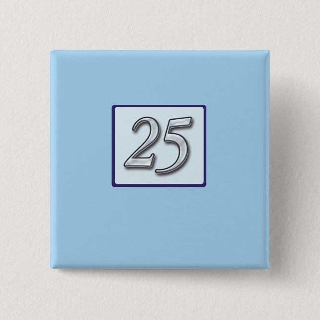 Silver Number on Blue zum 25. Jahrestag Button (Vorderseite)