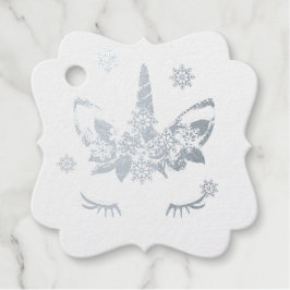 Silver oder Gold Foil Einhorn Lashes und Schneeflo Geschenkanhänger