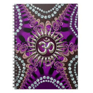 Silver Om Lila Eastern Sparkline-Notebook Notizblock