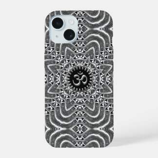 Silver Om Spirituelle Verbindung iPhone 15 Hülle