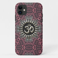 Silver Om Vintag Pink Damask iPhone 5