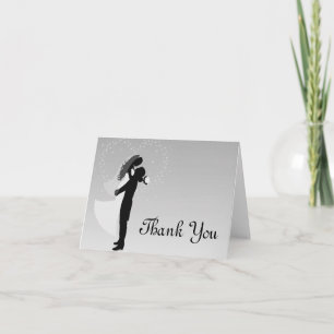 Silver Ombre Silhouette Vielen Dank Card Dankeskarte