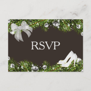 Silver Ornament and Christmas RSVP Karte