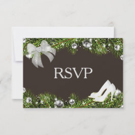 Silver Ornament and Christmas RSVP Karte