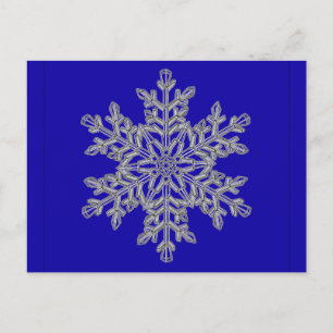 Silver Overlay Snowflake auf Cobalt Blue Postkarte