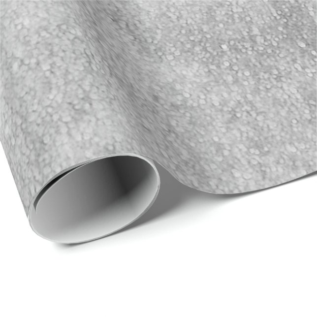 Silver Paint Industrial Abstrakt Gray Streifen Geschenkpapier (Rolleneckpunkt)