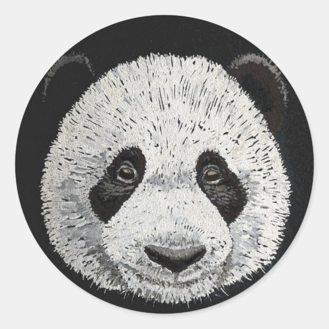 Silver Panda Runder Aufkleber (Vorderseite)