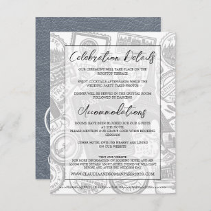 Silver Paris Passport Wedding Begleitkarte