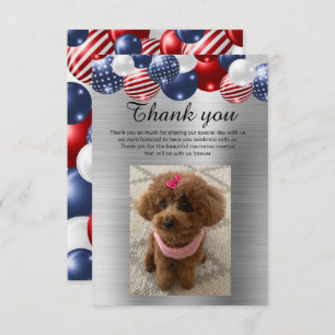 SILVER PATRIOTIC BALLOON DANKE EINLADUNG