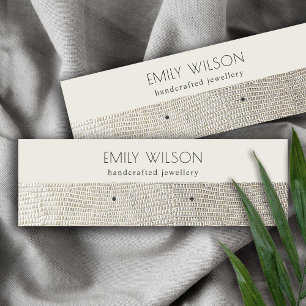 Silver Pearl Leather Texture Stuck Earring Display Mini Visitenkarte