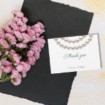 Silver Pearl Necklace Wedding Elegant Dankeskarte<br><div class="desc">Silver Pearl Necklace Hochzeit Elegant Danke Karte. Matching-Elemente verfügbar.</div>