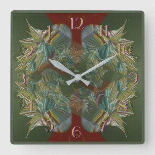 Silver Peddles 3 Backward Clock Quadratische Wanduhr