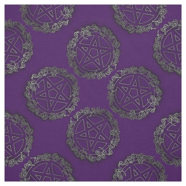 Silver Pentagramme Pagan Goth Altar Fabric Stoff (Muster)