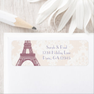Silver Peony Damask Lavender Vintag Eiffelturm
