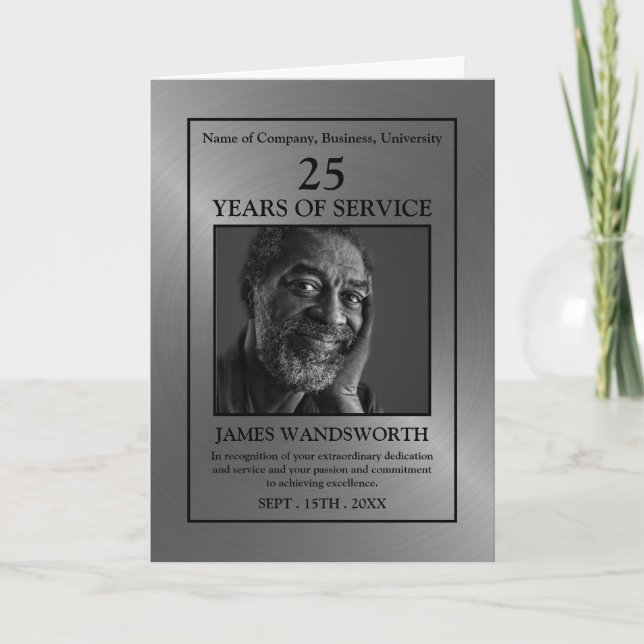 Silver/Personalised Photo - Employee Award Card Karte (Vorderseite)