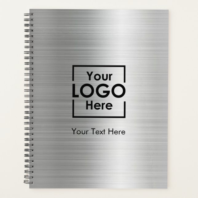 Silver Personalisiert Business Logo Text Corporate Planer (Vorderseite)