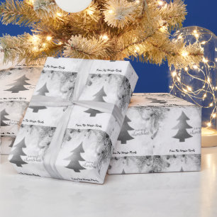 Silver Pine Tree, Balls Frohe Weihnachten Geschenkpapier