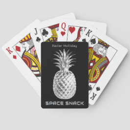 Silver Pineapa Space Snack Frucht Personalisiert Spielkarten