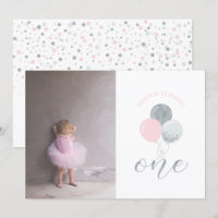 Silver & Pink Balloons | Mädchen 1. Geburtstag Par