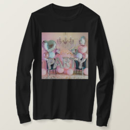 Silver Pink Balloons Party T - Shirt