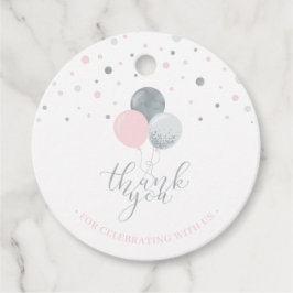 Silver & Pink Balloons | Party Vielen Dank für Ihr Geschenkanhänger