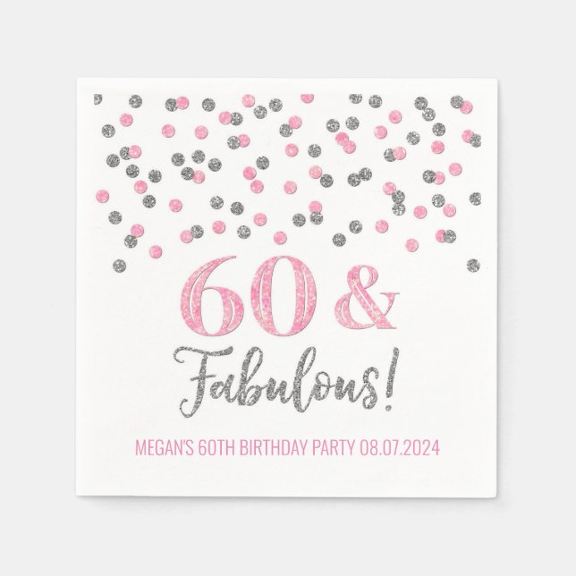 Silver Pink Confetti 60 & Fabulous Serviette (Vorderseite)