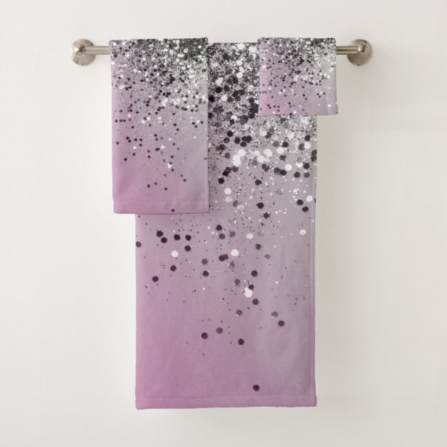 Silver Pink Glitzer Dream #1 (Imitats Glitzer) #sh Badhandtuch Set (Insitu)