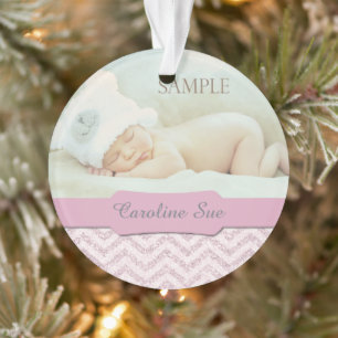 Silver Pink Imitate Glitzer Baby 1. Weihnachtsfest Ornament