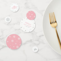 Silver & Pink Winter Snowflake Girl Babydusche