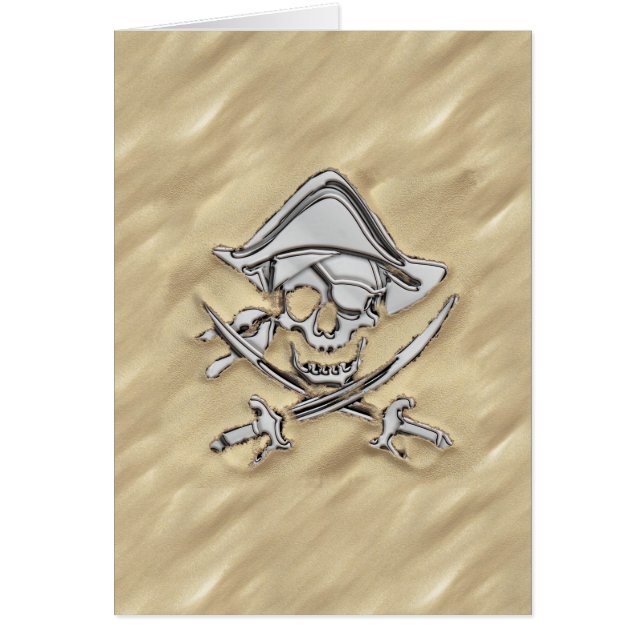 Silver Pirate Skull in Sand (Vorne)
