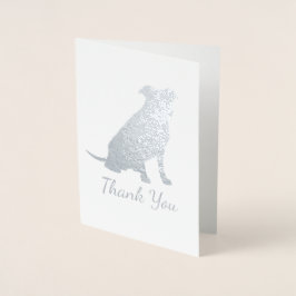 Silver Pit Bull Dog Baby Shower Girl Pitbull Folienkarte