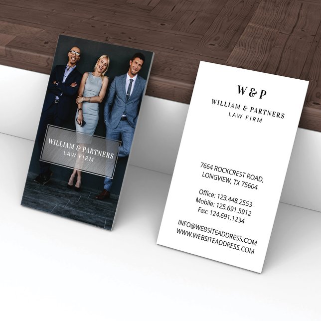 Silver Plaque Minimal Beruflich Business Foto Visitenkarte (Von Creator hochgeladen)