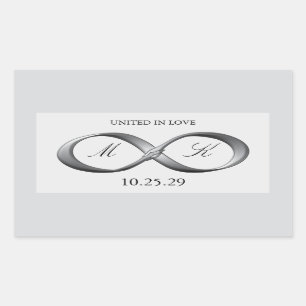 Silver Platinum Infinity Hand Clasp Gastgeschenk H Rechteckiger Aufkleber