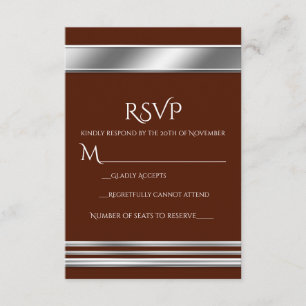 Silver Platinum Shine Elegant RSVP-Karte - JEDE FA RSVP Karte