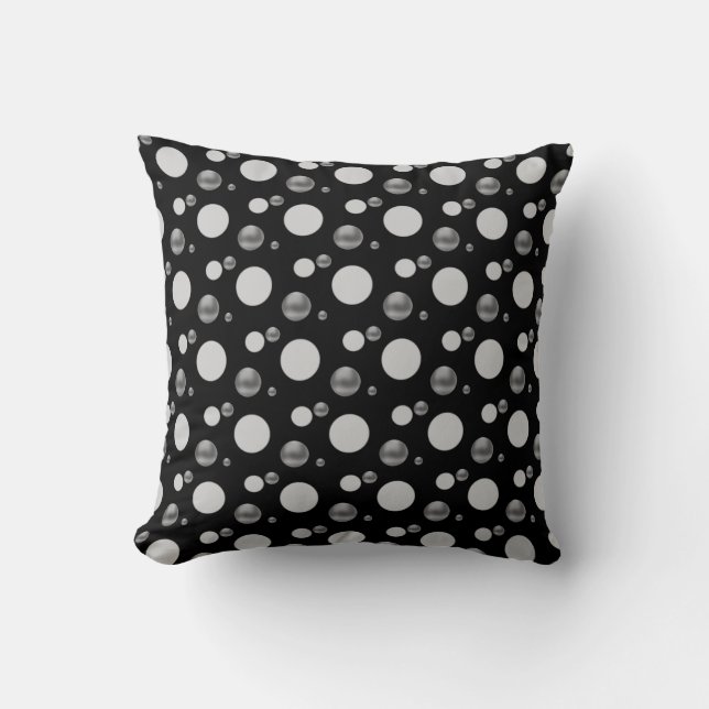 Silver Polka Dots Kissen (Vorderseite)