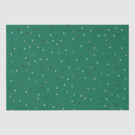 Silver Polka Dots on Green Seidenpapier