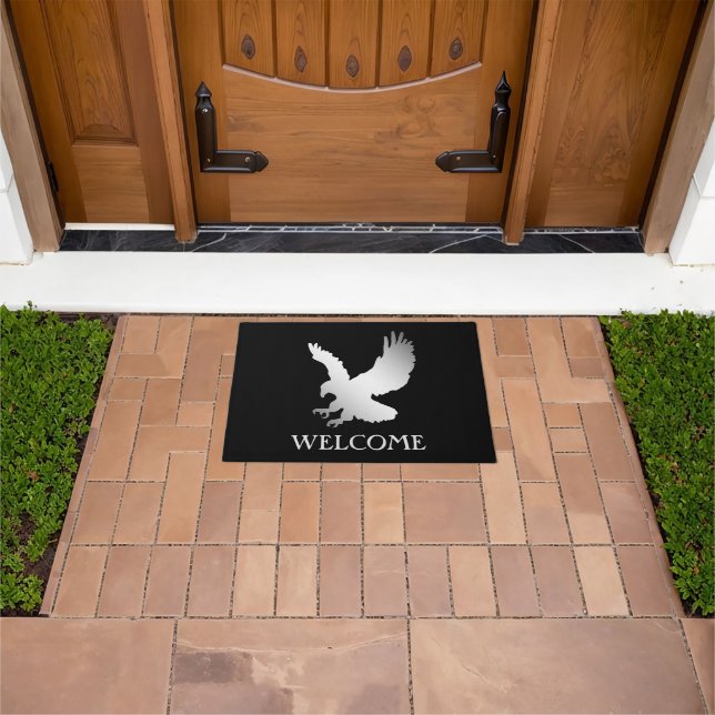 Silver Predator Eagle Welcome Doormat Fußmatte (Außenbereich)