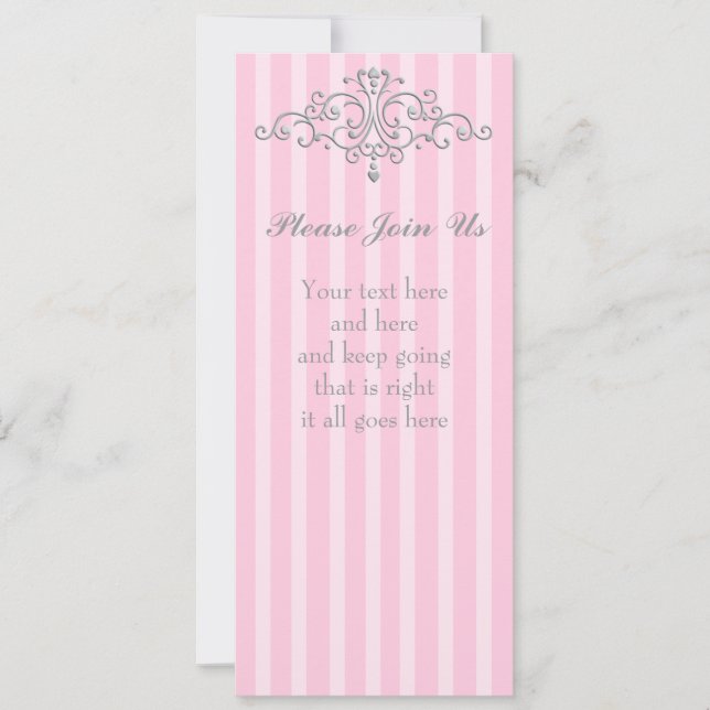 Silver Princess Filigree Einladung (Vorderseite)