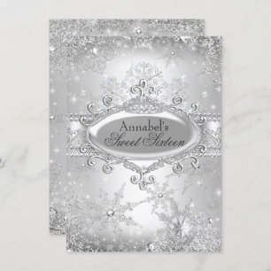Silver Princess Winter Wonderland Sweet 16 Einladu Einladung