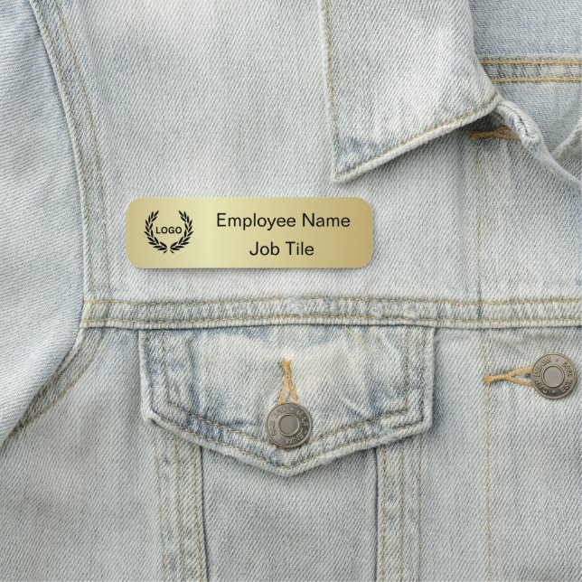 Silver Printed Company Name Tag - Büromaterial Namensschild (Beispiel)