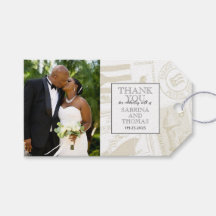 Silver Puerto Rico Wedding Foto Gift Tags