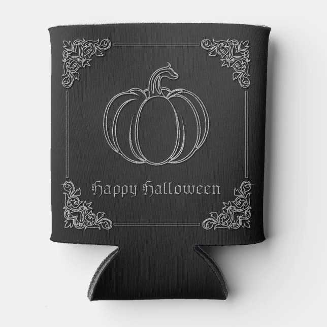 Silver Pumpkin Halloween Dosenkühler (Vorderseite)