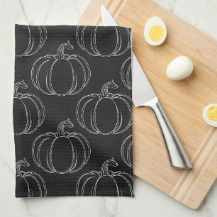 Silver Pumpkin Halloween Geschirrtuch