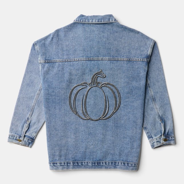 Silver Pumpkin Halloween Jeansjacke (Rückseite)