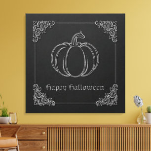 Silver Pumpkin Halloween Leinwanddruck