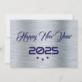 Silver purple wish card New Year with tree stars Feiertagskarte