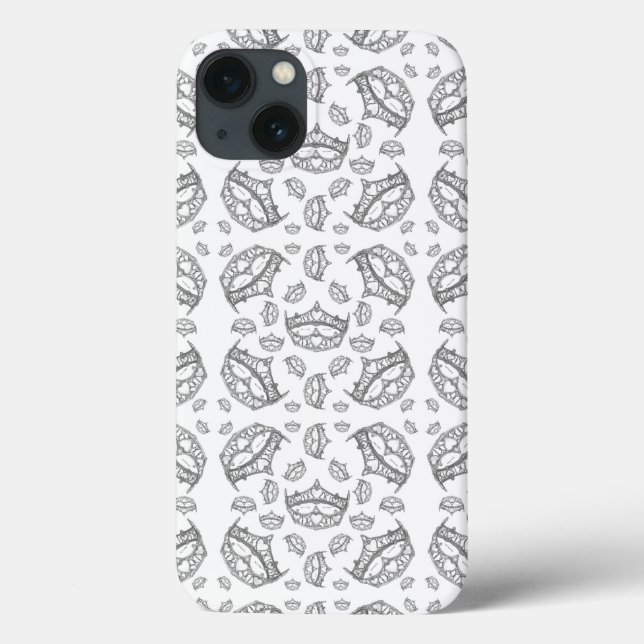 Silver Queen of Hearts Kronen tiara iPhone 6 Fall Case-Mate iPhone Hülle (Rückseite)