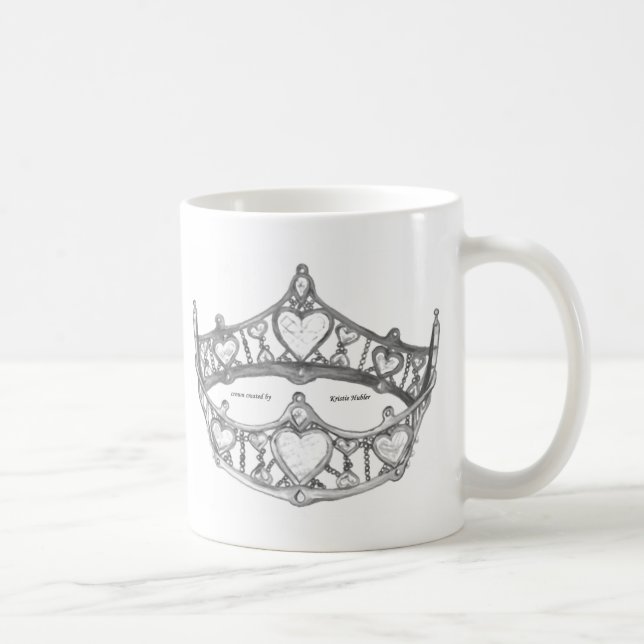 Silver Queen of Hearts Kronen Tiara Tasse (Rechts)