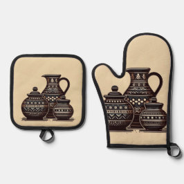 Silver Quilt Pot Holder Ofenhandschuh & Topflappen-Set